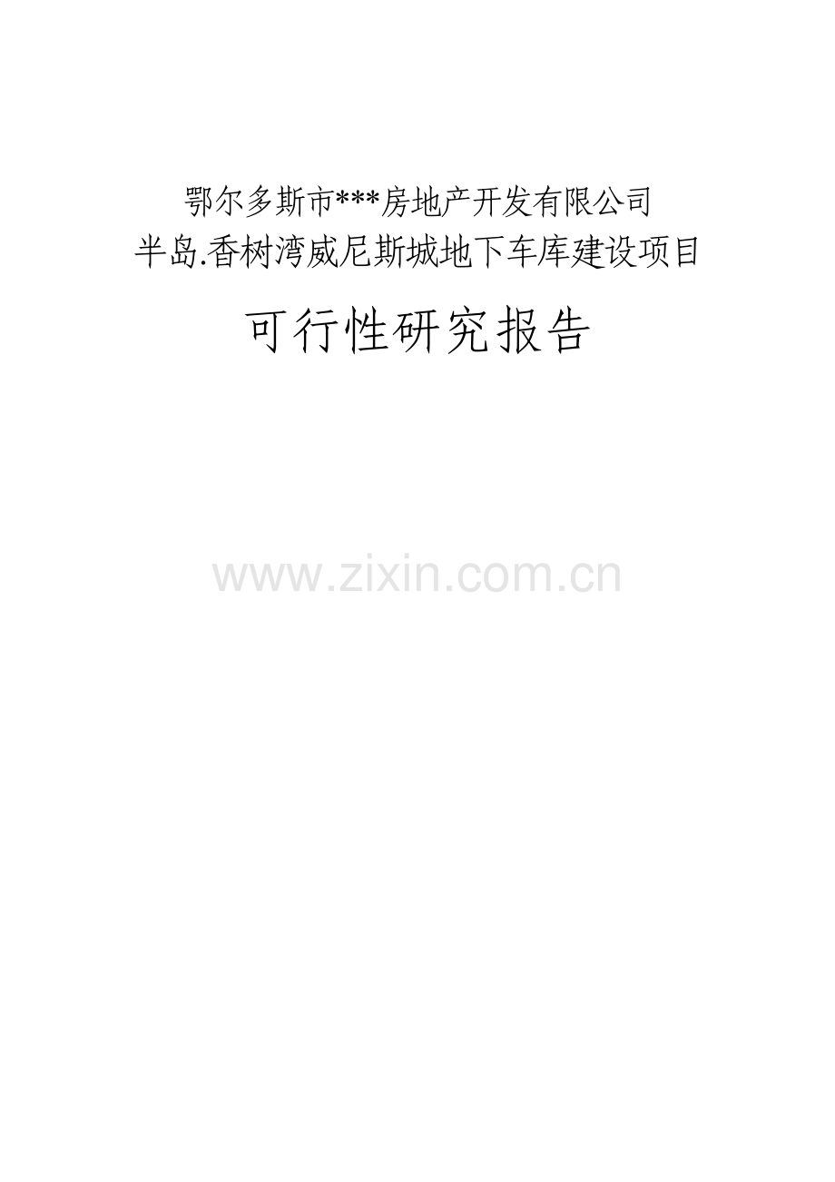 地下车库项目可行性论证报告.doc_第1页