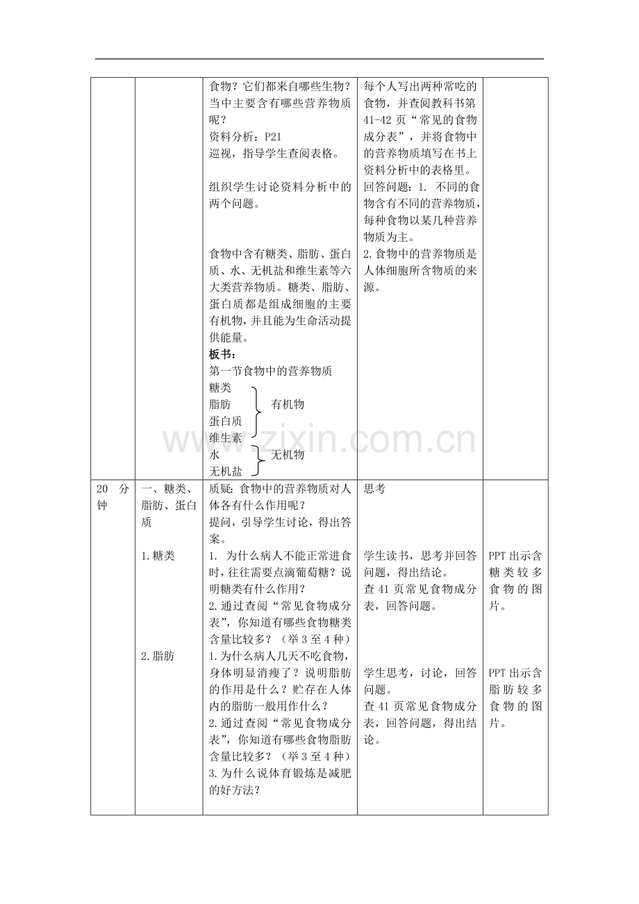 2.1食物中的营养物质教学设计.doc_第2页