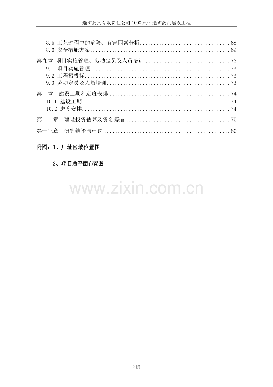 药剂有限责任公司10000ta选矿药剂建设工程可行性论证报告.doc_第2页