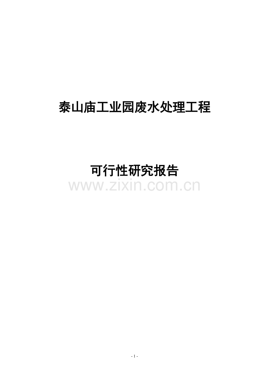 泰山庙工业园废水处理工程可行性策划书.doc_第1页