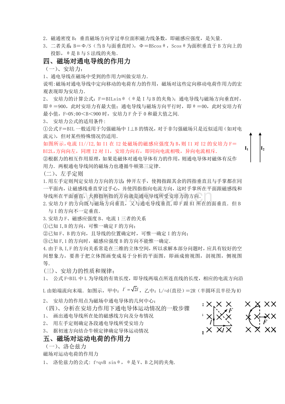高二物理磁场知识点(经典).doc_第2页