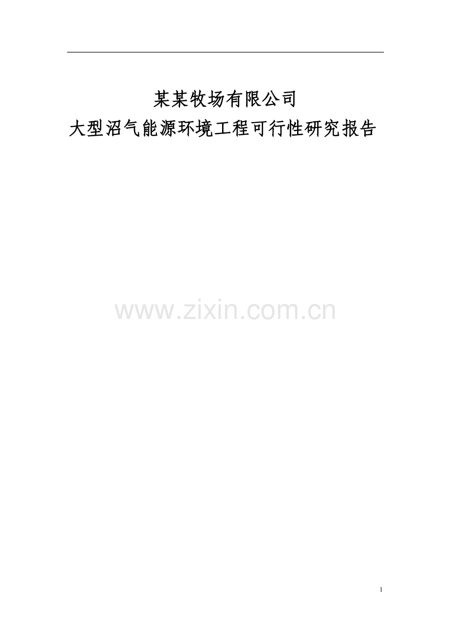 大型沼气能源建设环境工程申请立项可行性研究报告.doc_第1页