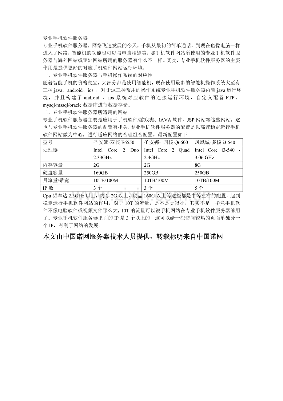 专业手机软件服务器.doc_第1页