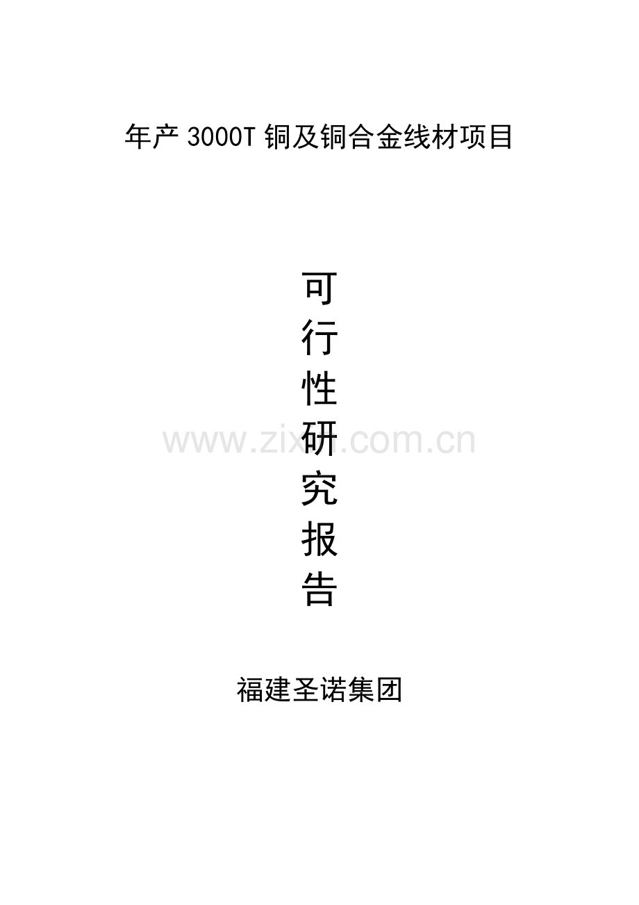 年产3000t铜线材项目可行性分析研究报告.doc_第1页