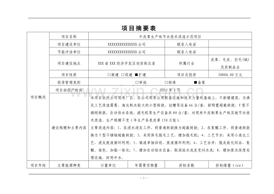 牛皮革生产线节水技术改造示范工程项目节能评估报告书.doc_第1页
