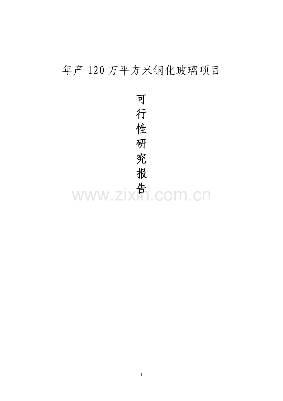 年产120万平方米钢化玻璃项目建设可行性研究报告.doc_第1页