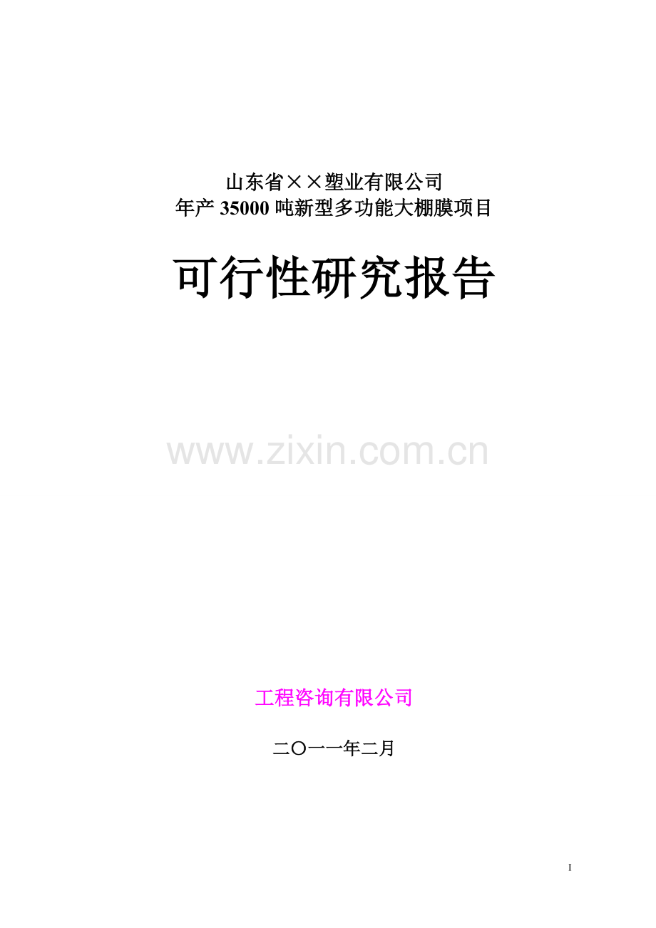 山东省某塑业公司年产35000吨新型多功能大棚膜(农膜)可行性论证报告.doc_第1页