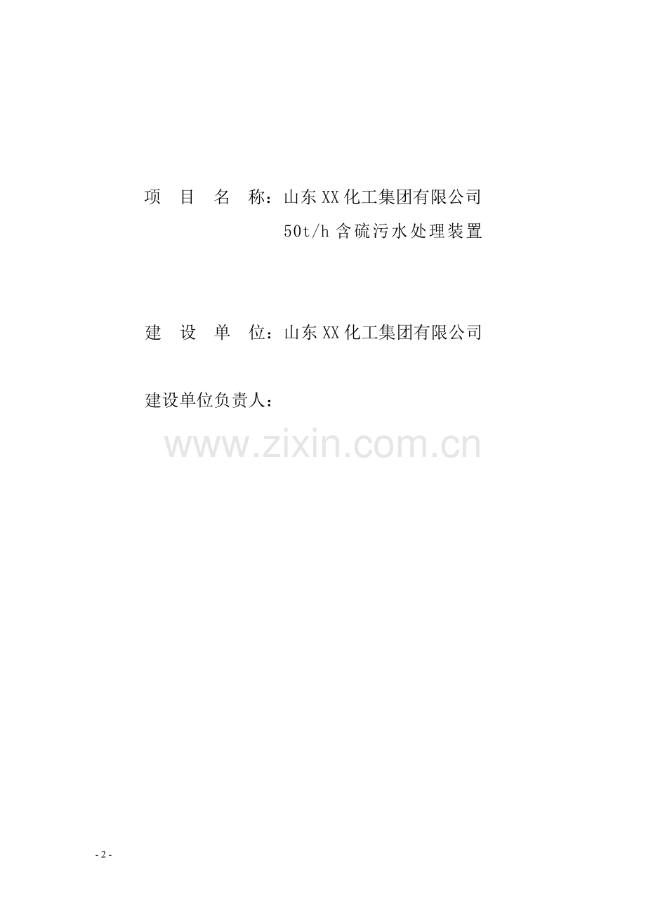 山东xx化工集团有限公司50th含硫污水处理装置可行性论证报告.doc_第2页