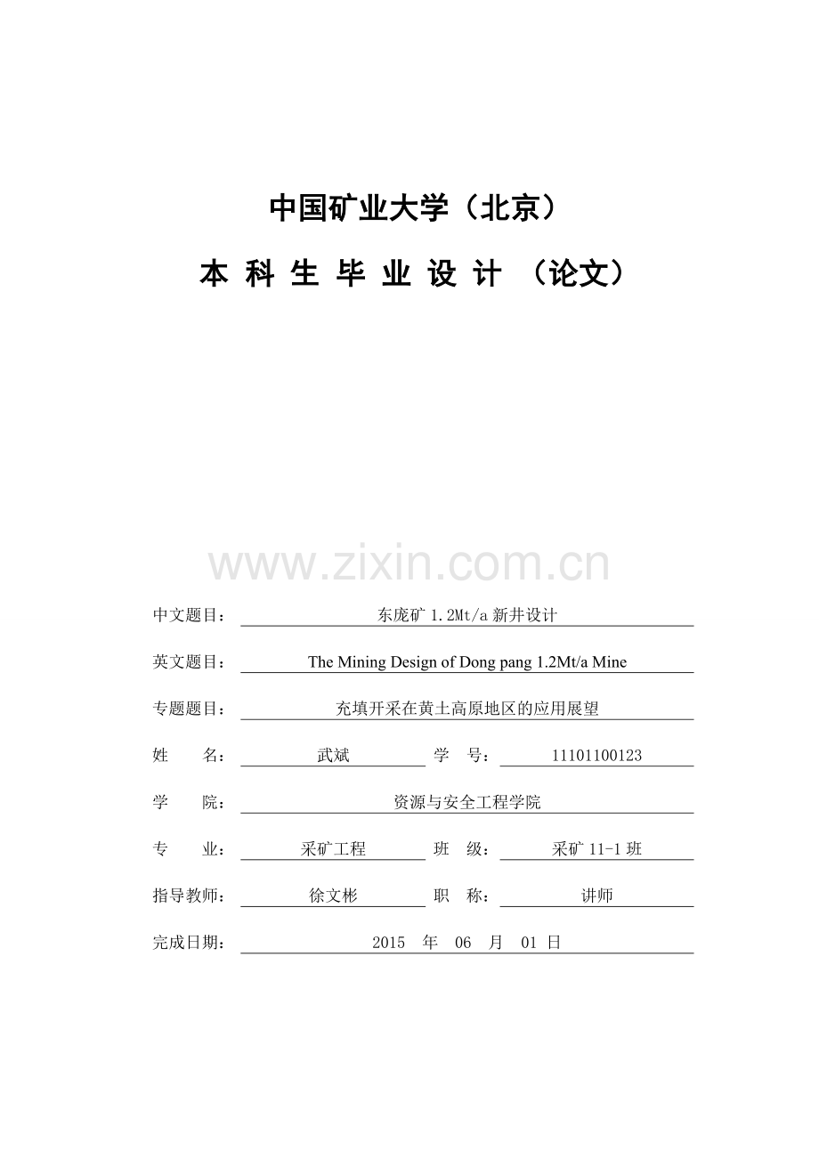 东庞矿1.2mt-a新井设计--毕业设计论文.doc_第1页