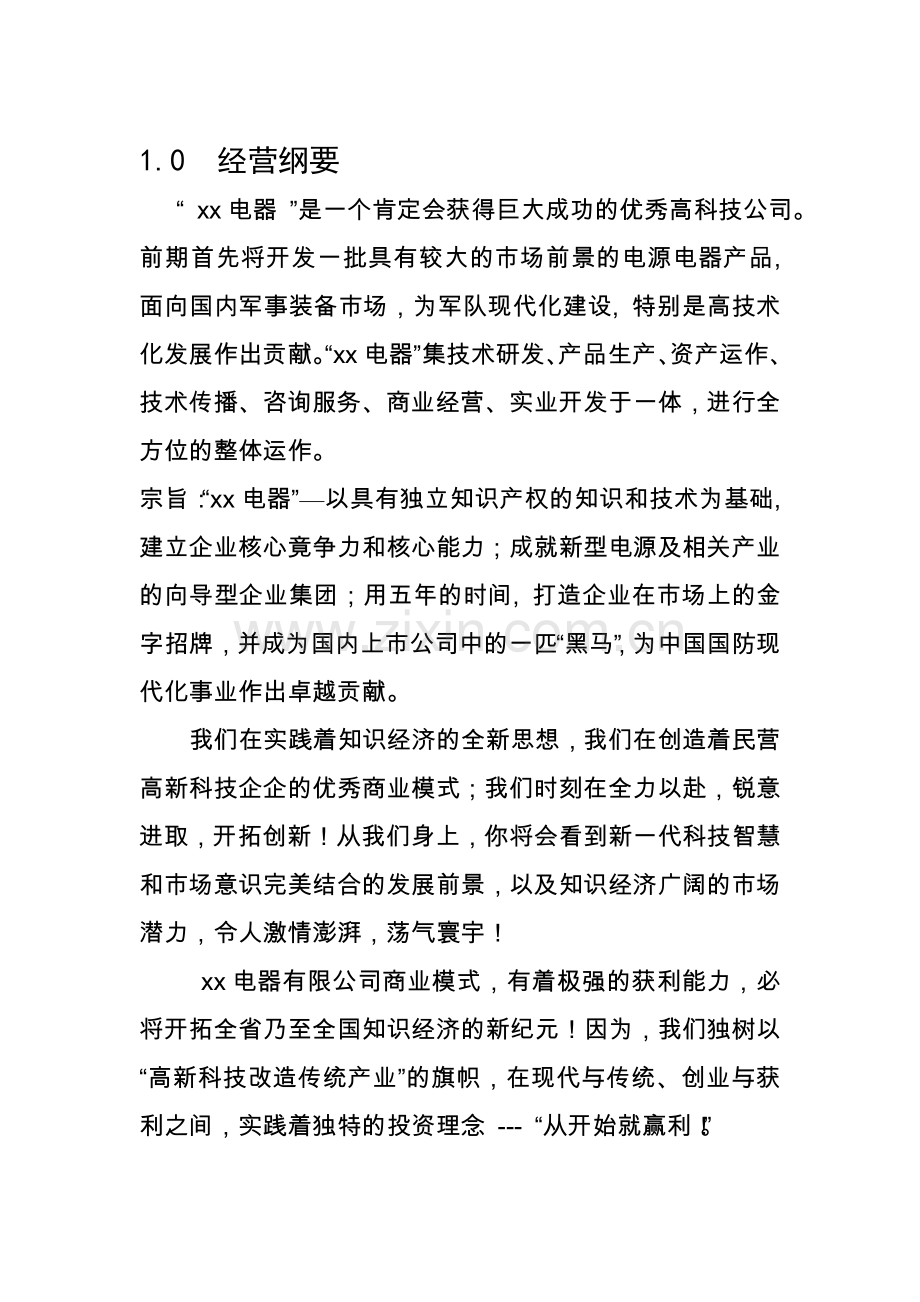 某电器有限公司商业计划.doc_第2页
