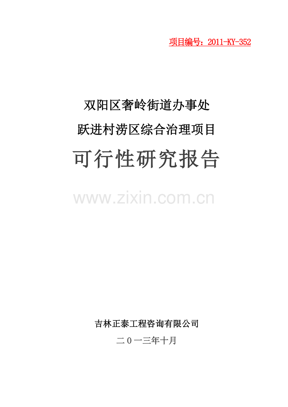 街道办事处跃进村涝区综合治理可行性策划书.doc_第1页
