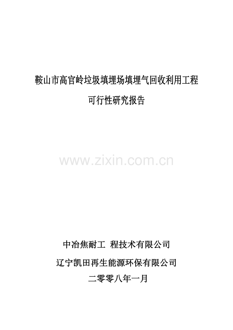 垃圾填埋场填埋气回收利用工程建设可行性策划报告.doc_第1页