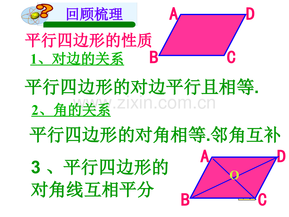 平行四边形的性质和判定复习.ppt_第2页
