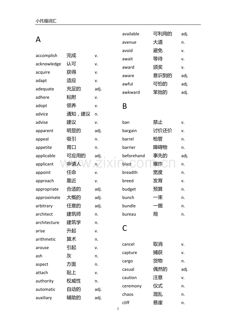 小托福词汇(精简版).doc_第1页