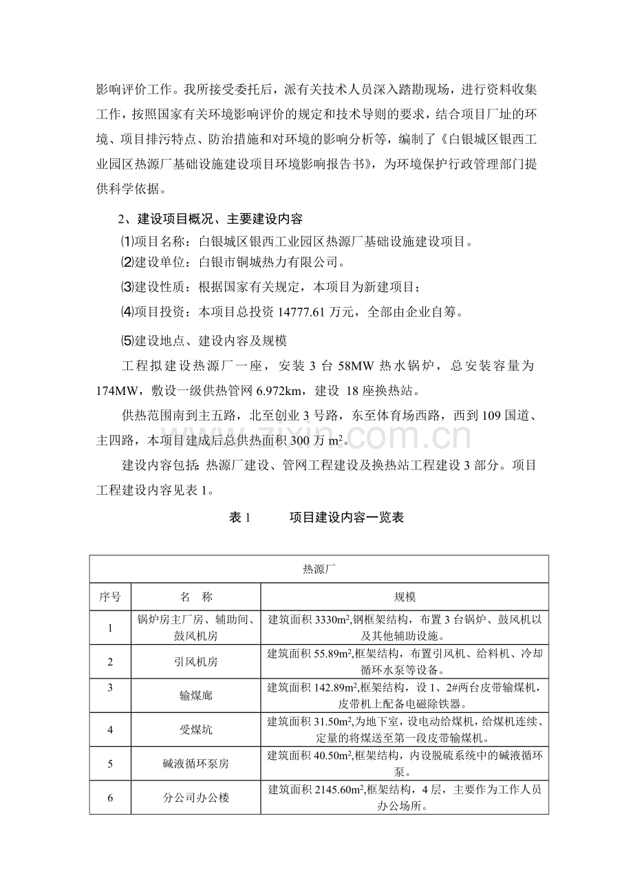 白银城区银西工业园区热源厂基础设施建设项目环境影响分析评估报告书.doc_第2页