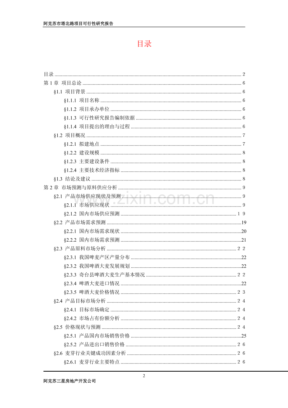阿克苏市塔北路新建项目可行性研究报告.doc_第2页