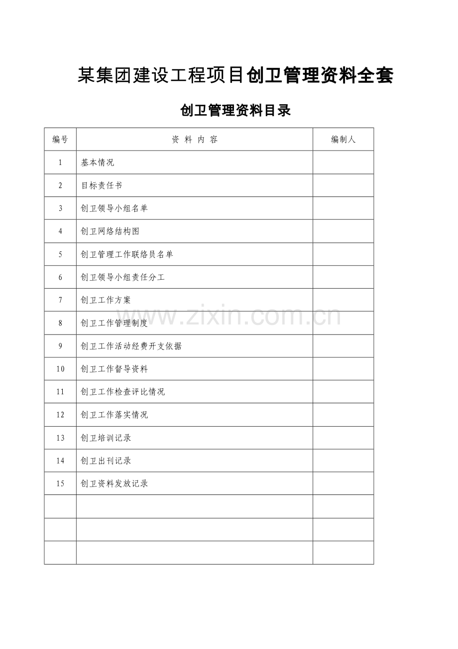 集团工程项目创卫全套管理资料.doc_第1页