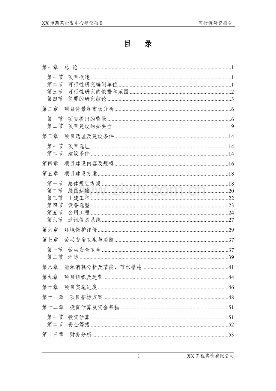山东省市蔬菜批发市场项目申请立项可研报告.doc_第1页