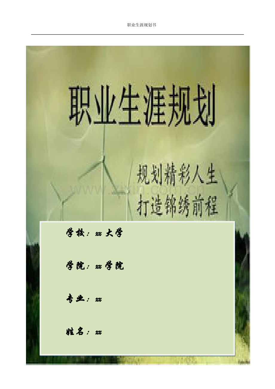 2017大学生职业生涯规划书.doc_第1页