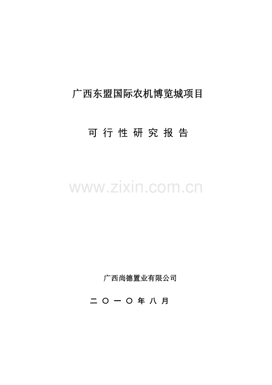 广西东盟国际农机博览城可行性研究报告.doc_第1页
