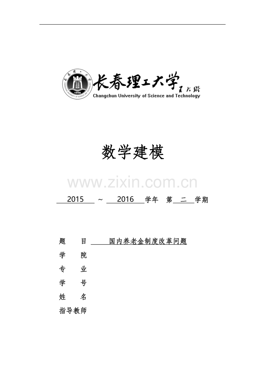 数学建模论文国内养老金制度改革问题.doc_第1页