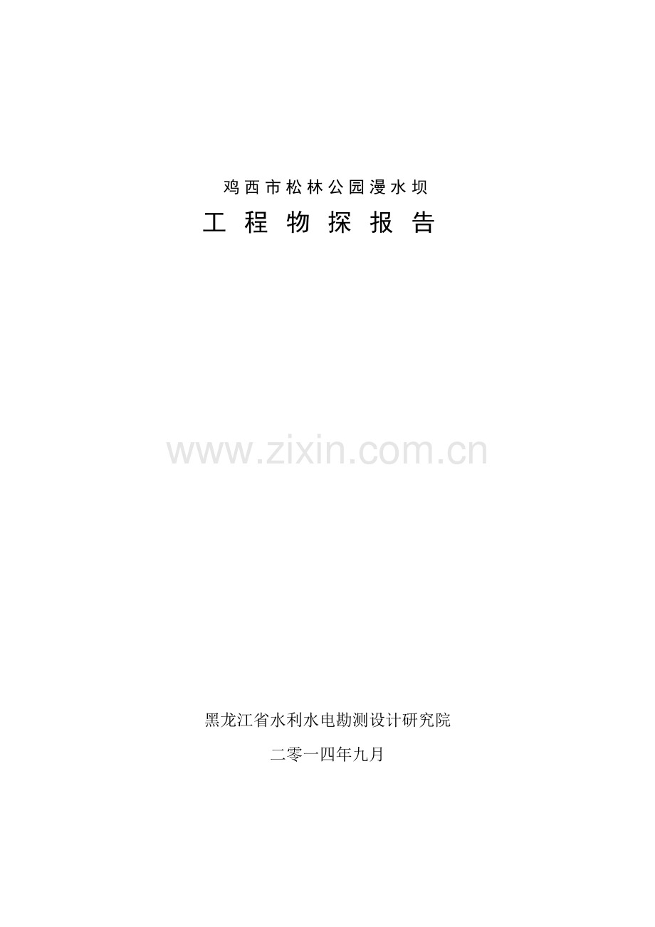 鸡西市松林公园漫水坝工程物探报告.doc_第1页