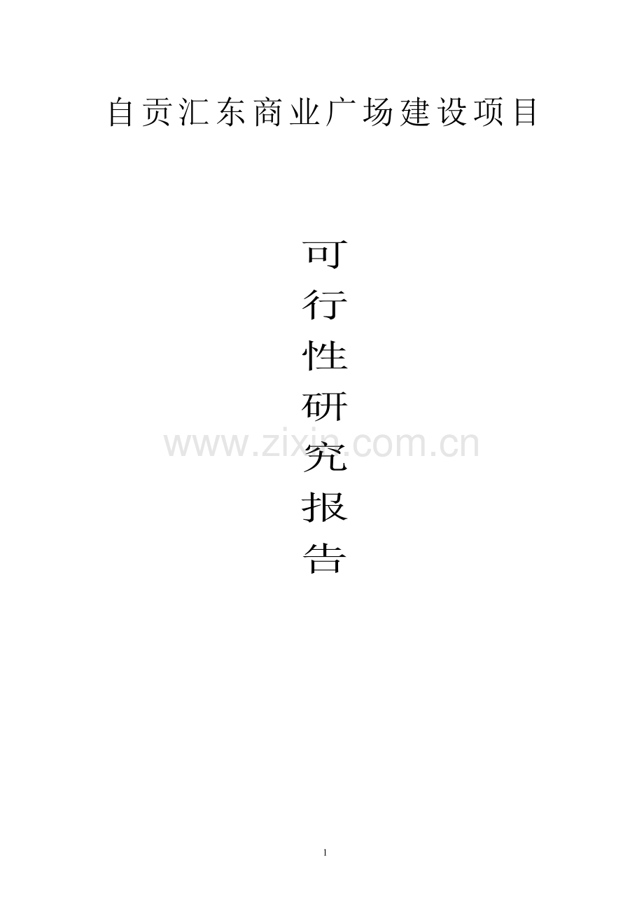 自贡汇东商业广场建设项目可行性论证报告.doc_第1页