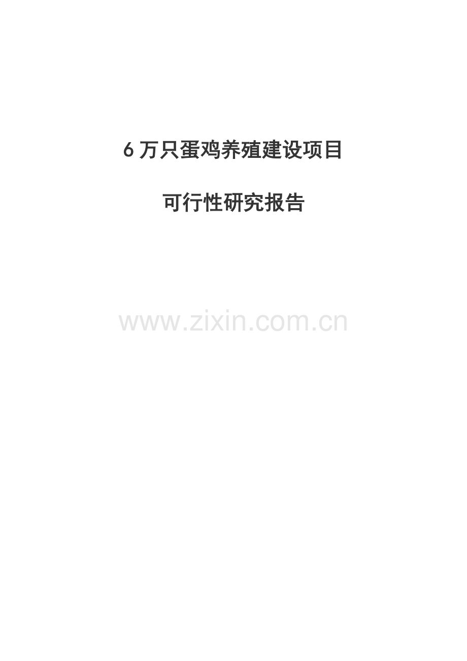 6万只蛋鸡养殖项目可行性研究报告.doc_第1页