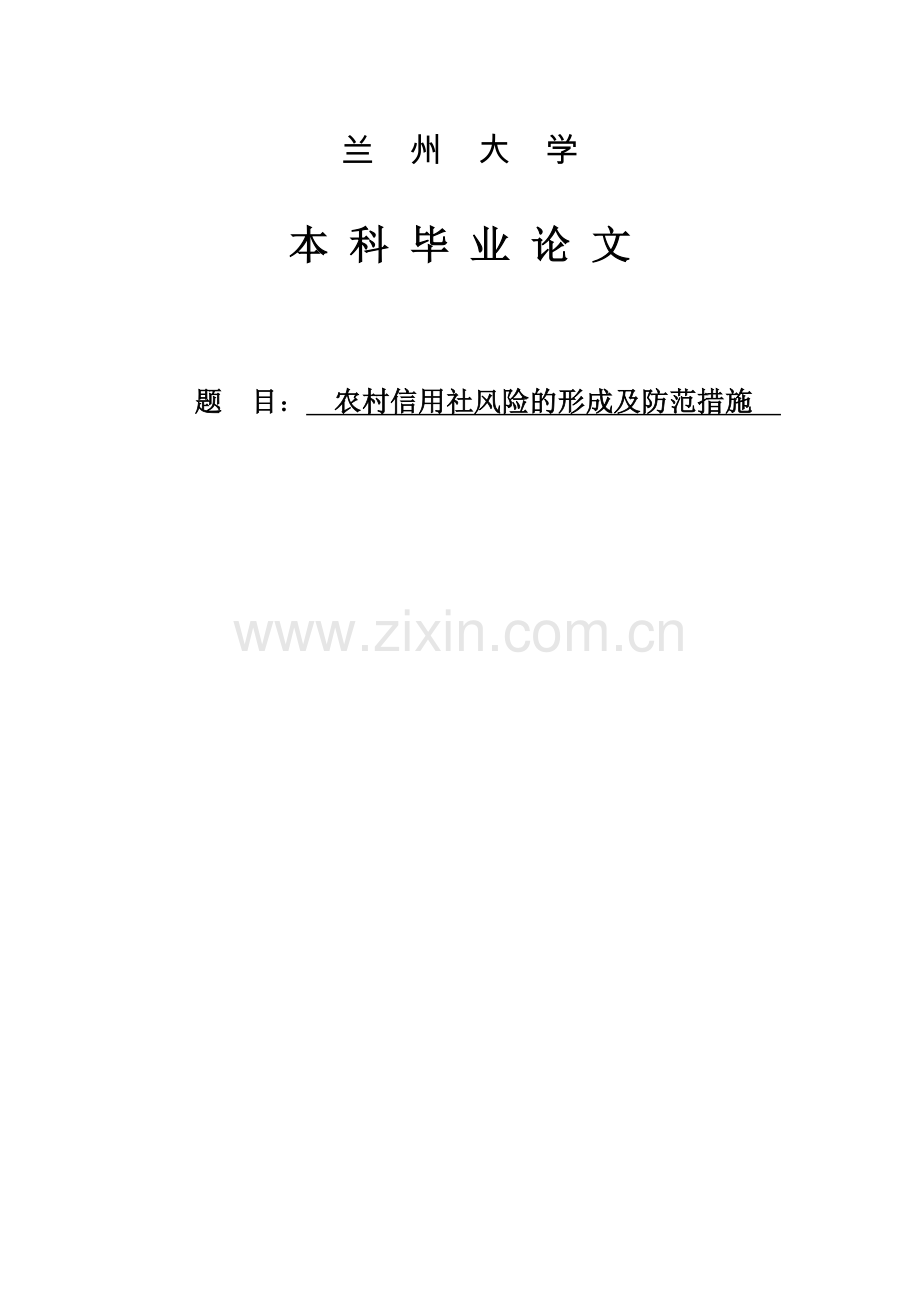 农村信用社风险的形成及防范措施.doc_第1页