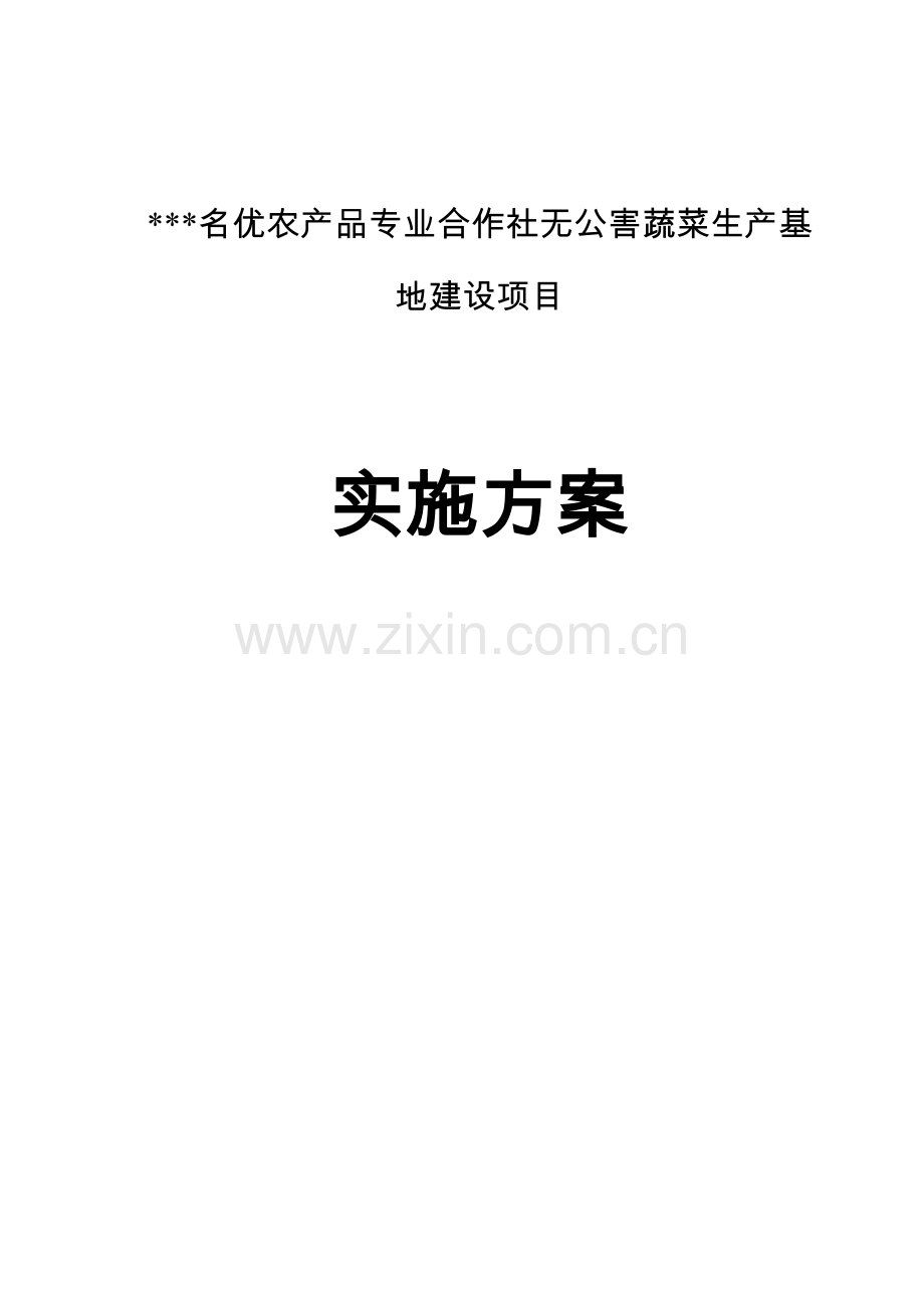 名优农品专合作社无公害蔬菜基地可研报告.doc_第1页