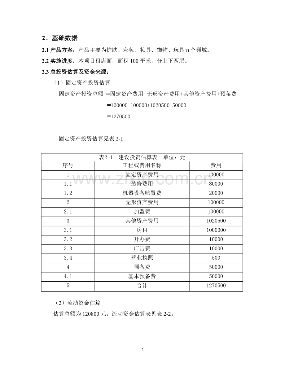 美爆潮品店可行性研究课程设计论文.doc_第2页