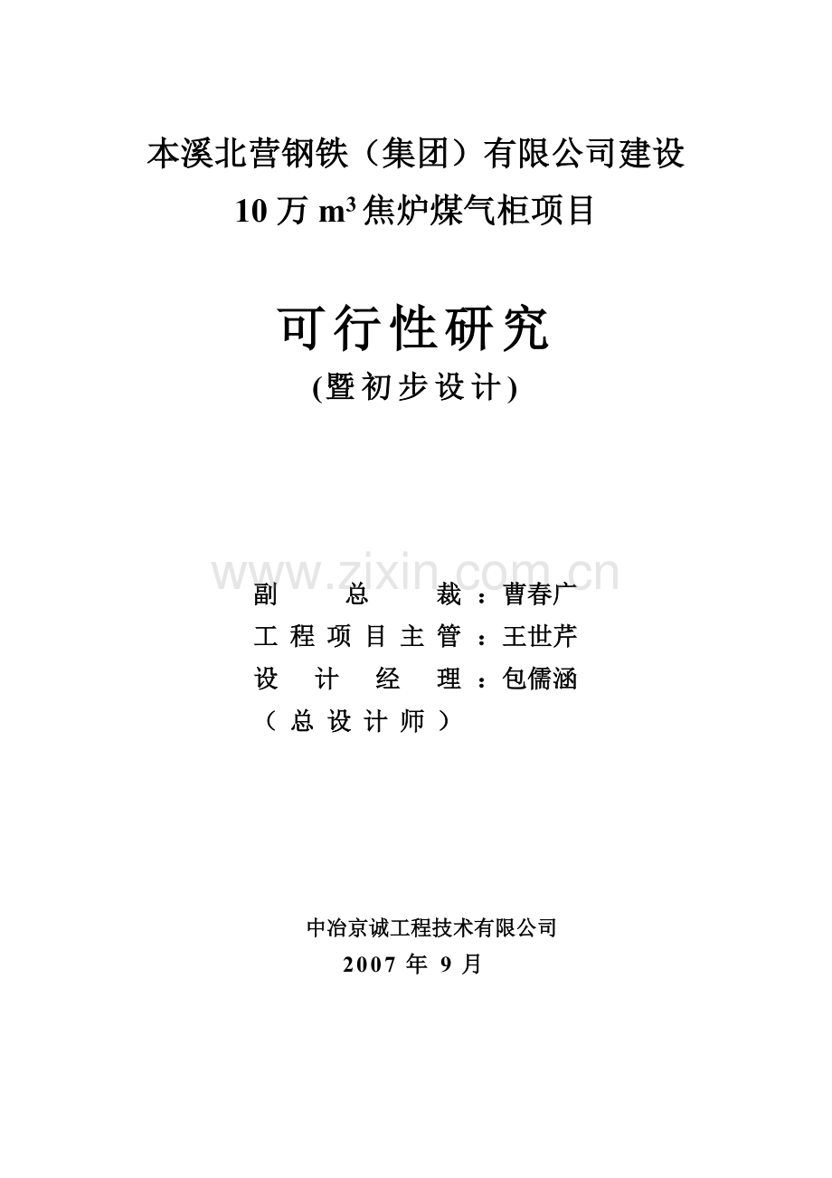 10万m3焦炉煤气柜可行性策划书.doc_第2页