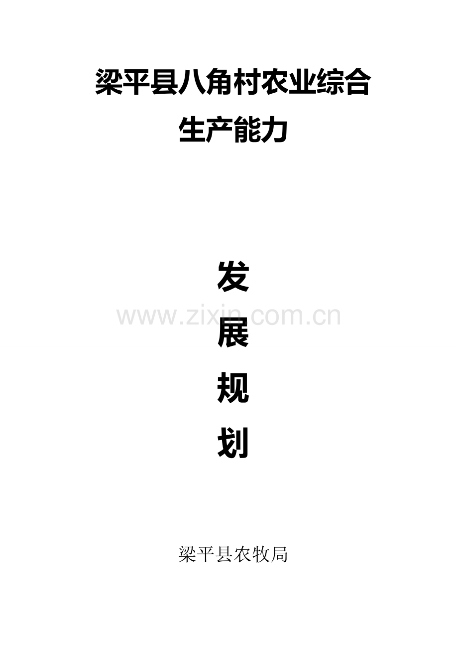 梁平县八角村农业综合生产能力发展规划.doc_第1页