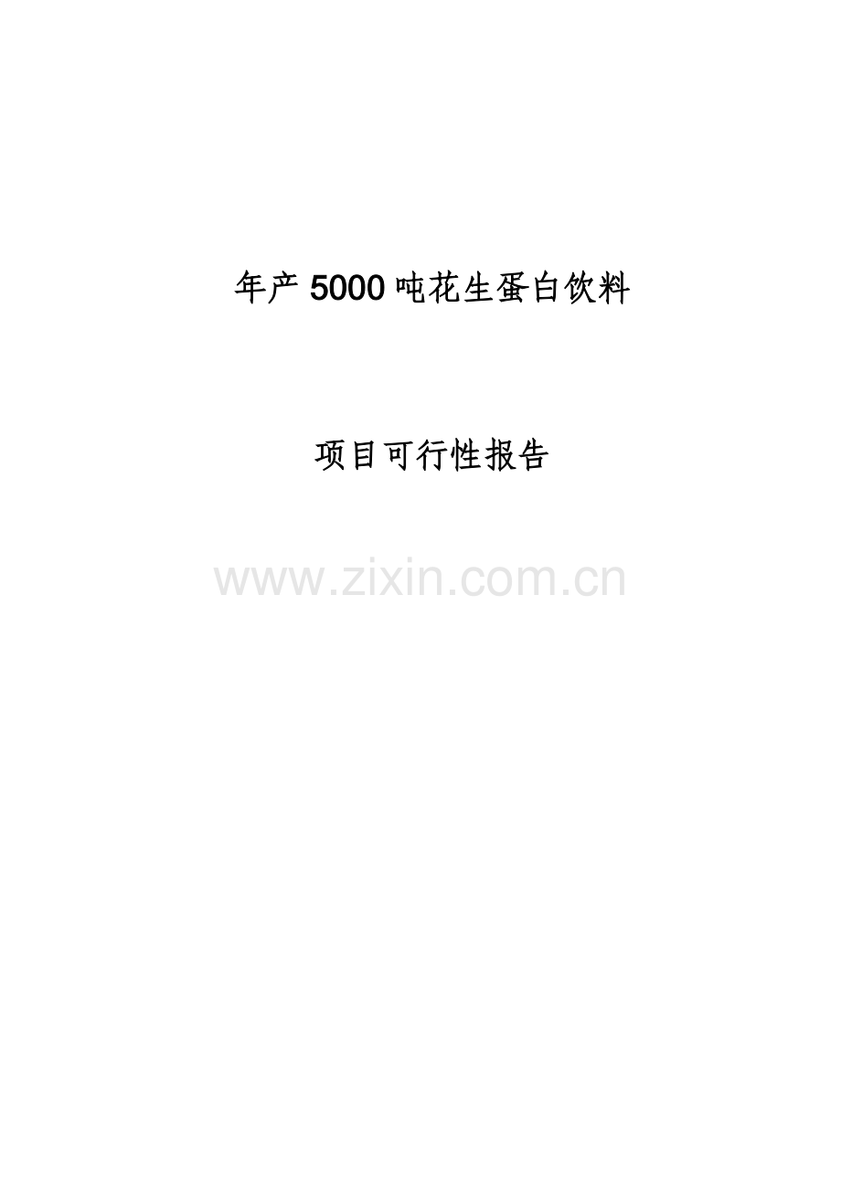 年产5000吨花生蛋白饮料项目可行性研究报告.doc_第1页
