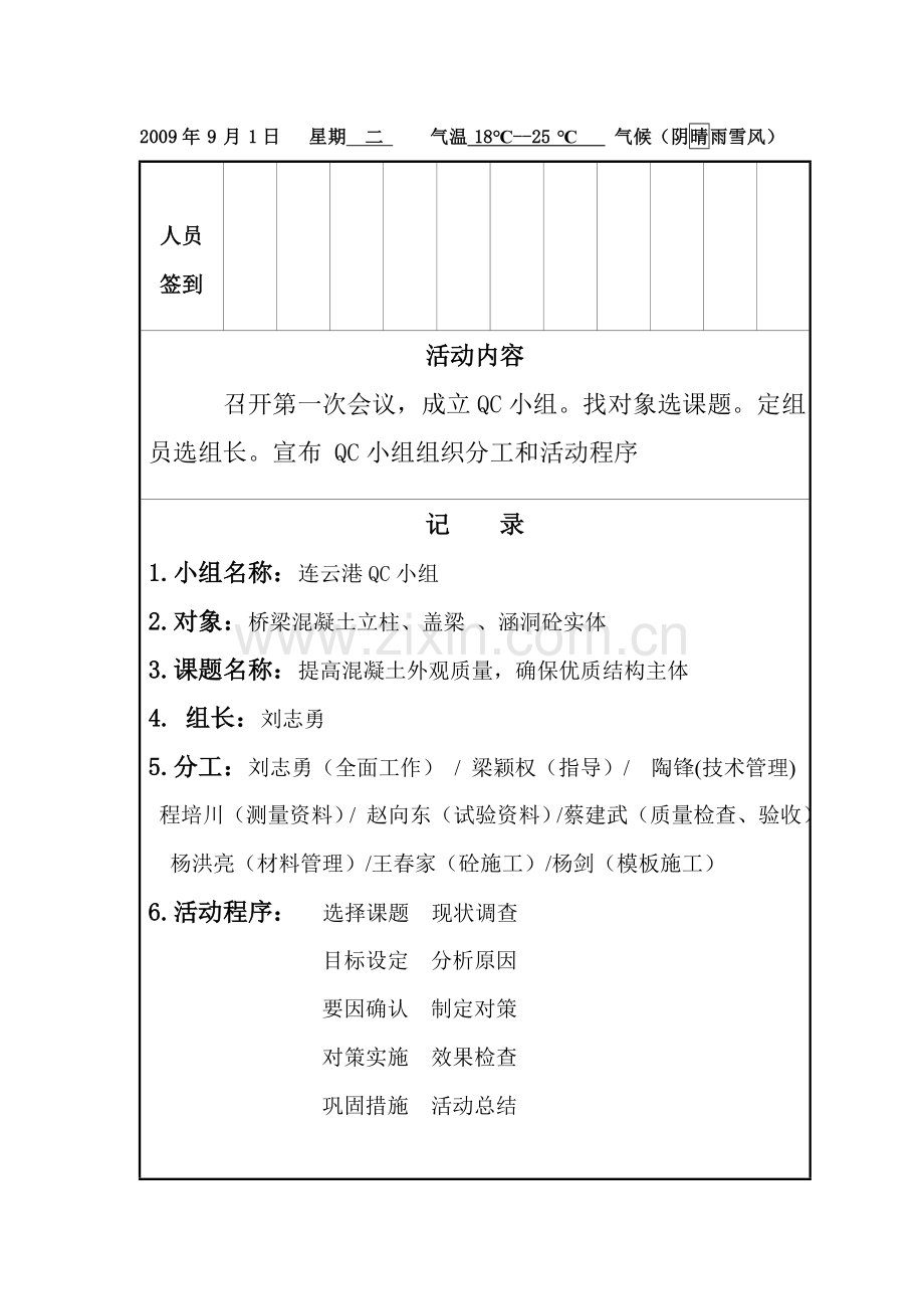 提高混凝土外观质量-QC小组活动记录.doc_第2页