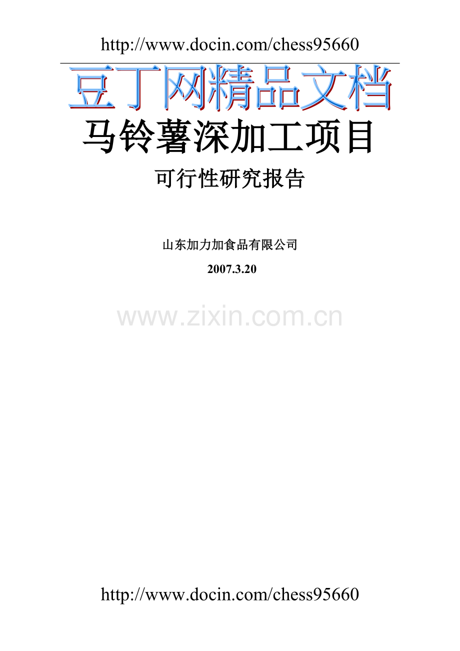马铃薯深加工可行性研究报告].doc_第1页