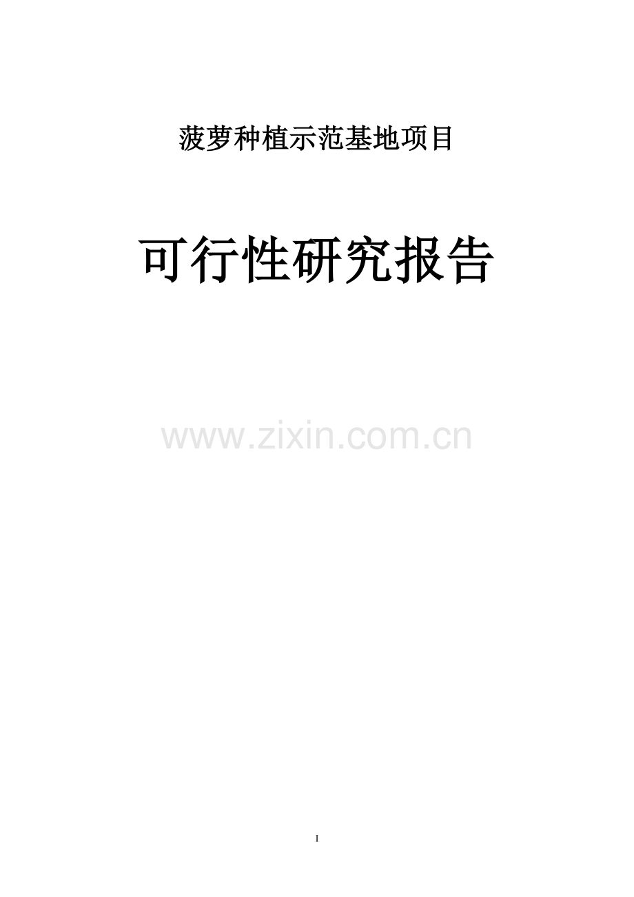 菠萝种植示范基地项目可行性研究报告.doc_第1页