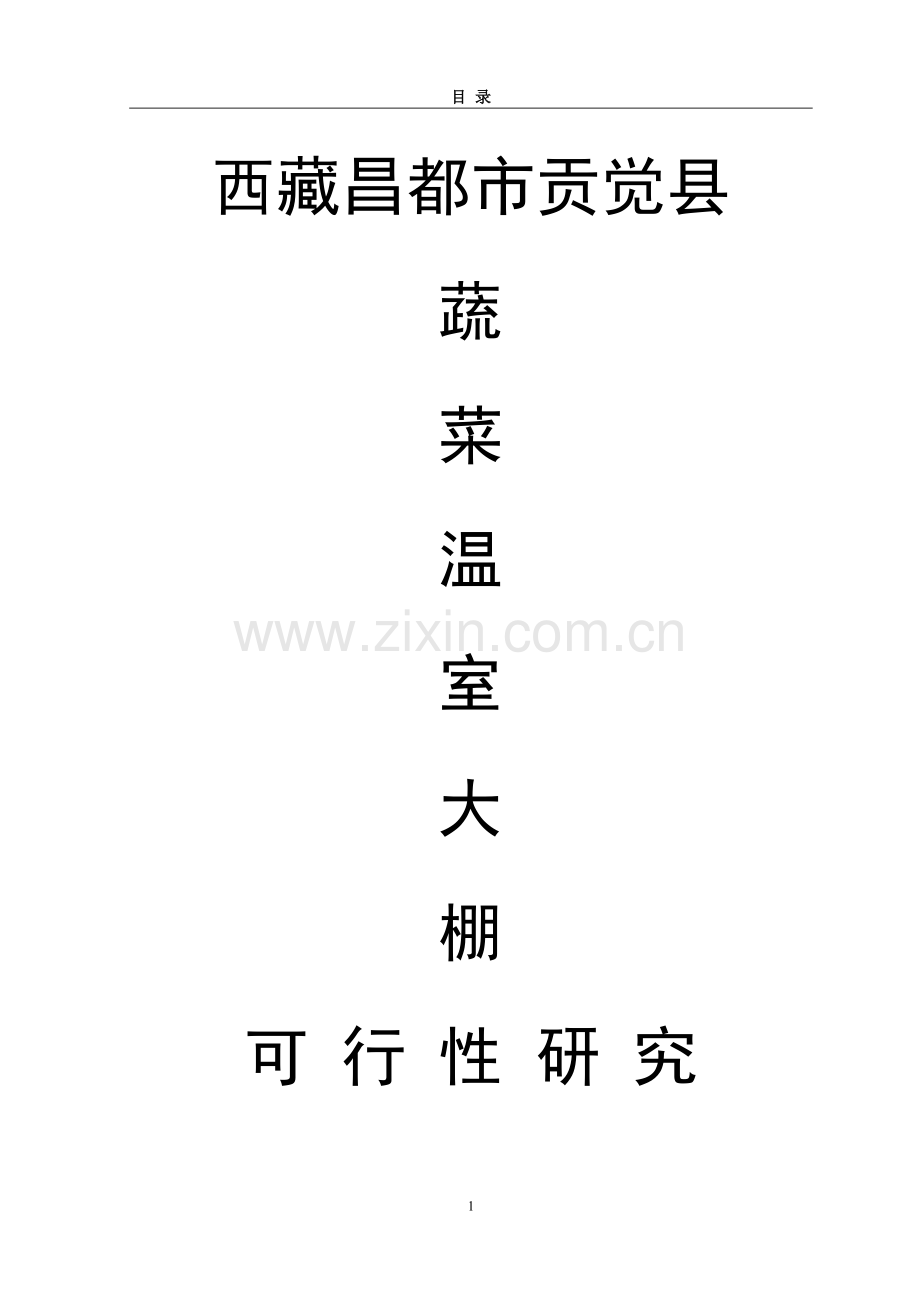 蔬菜温室大棚可行性研究报告书.doc_第1页
