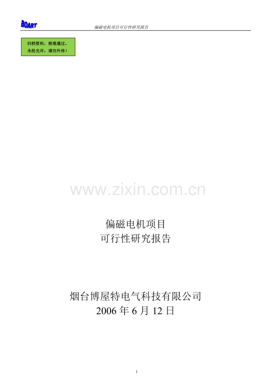 偏磁电机可行性分析报告0821.doc_第1页
