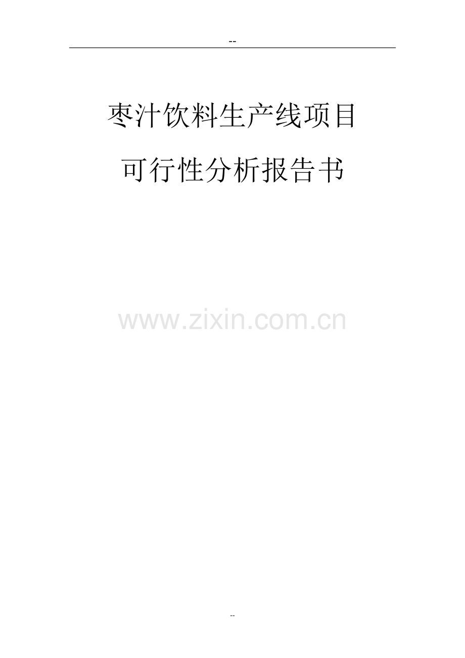 枣汁饮料生产线项目可行性建议书.doc_第1页