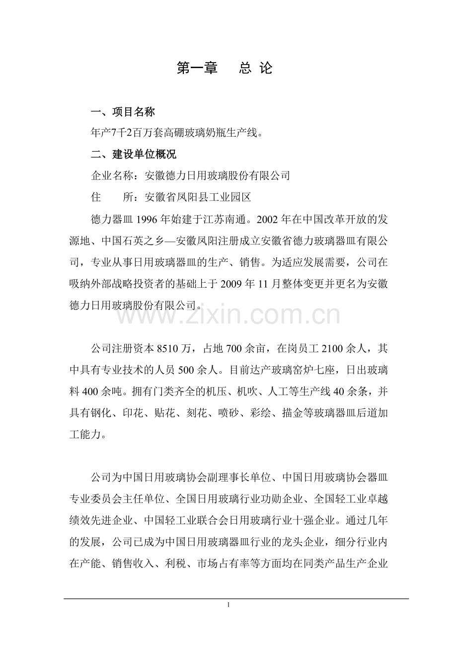 年产7千2百万套高硼玻璃奶瓶生产线可行性论证报告.doc_第2页