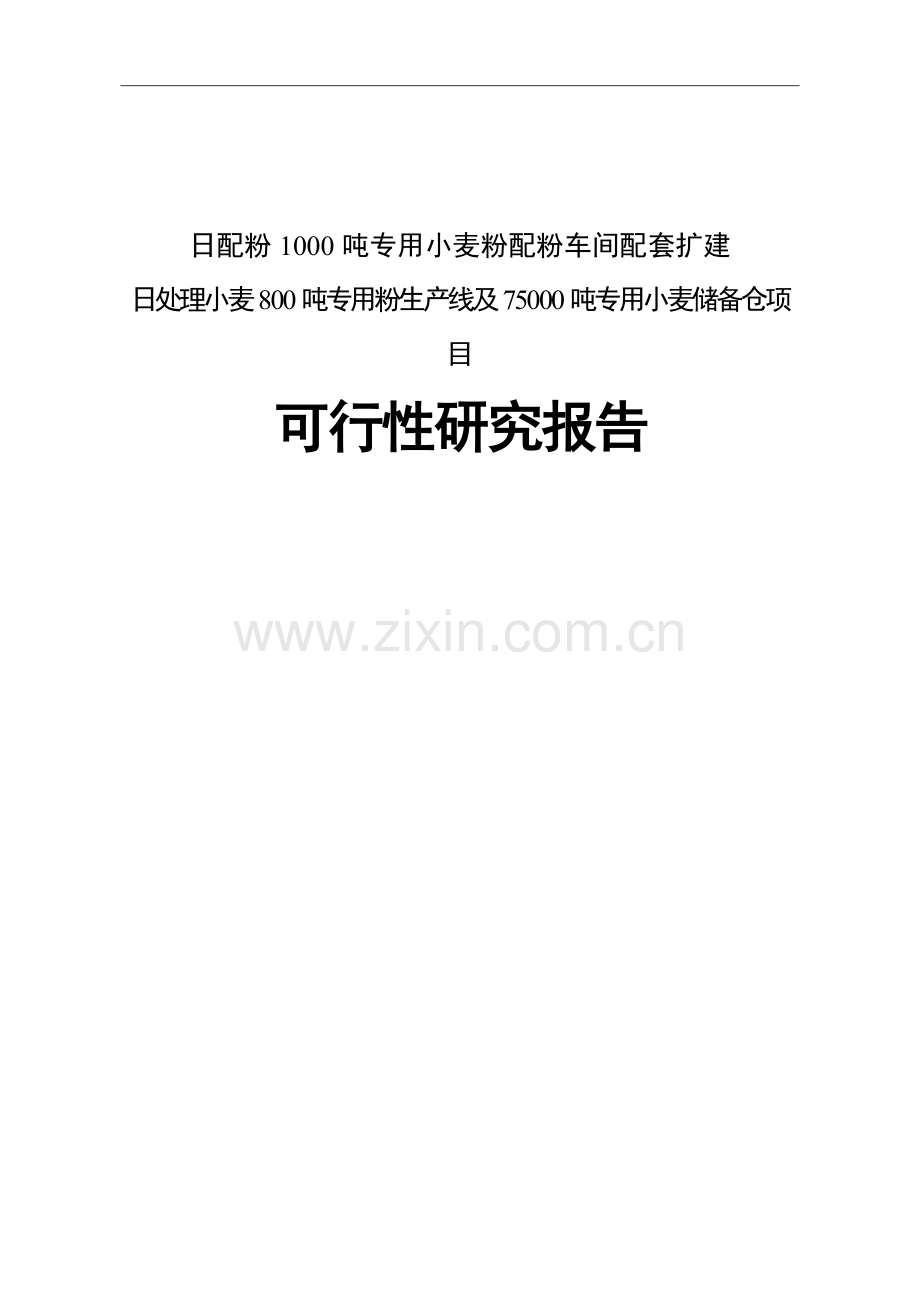 小麦粉配粉车间及储备配套可研报告.doc_第1页
