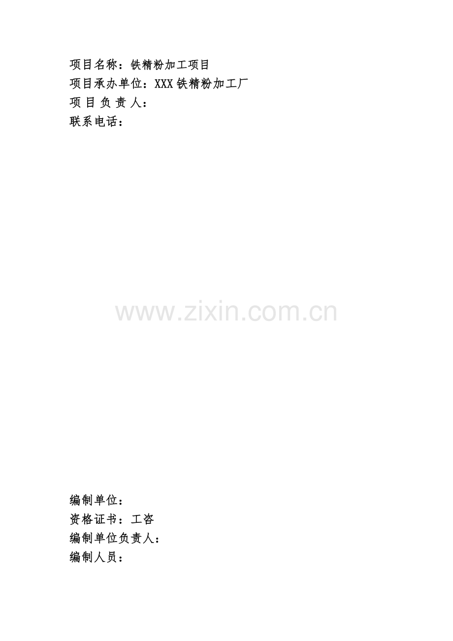 铁精粉加工项目可行性论证报告.doc_第2页