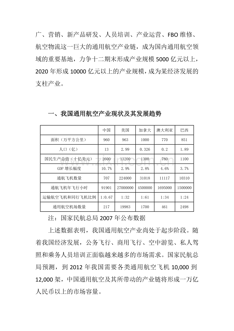 新区通用航空文化产业园投资建议书.doc_第2页