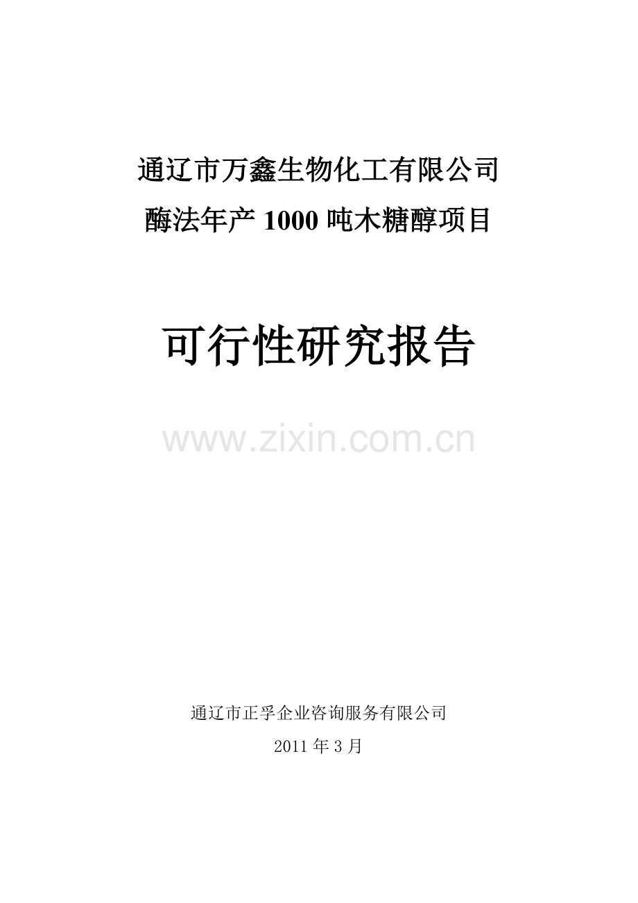 木糖醇项目可行性研究报告(110p).doc_第1页