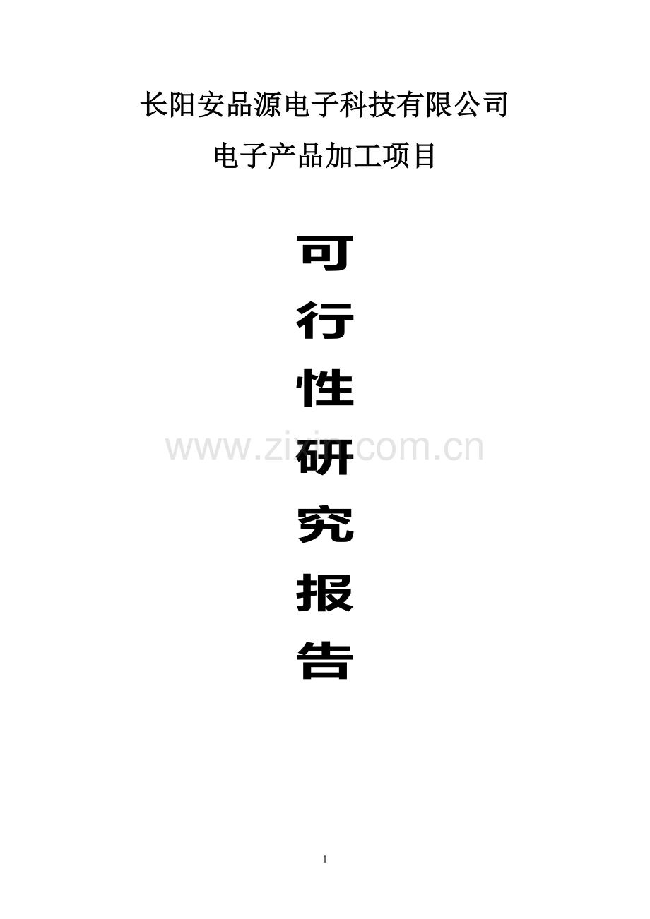 电子产品加工项目可行性研究报告.doc_第1页