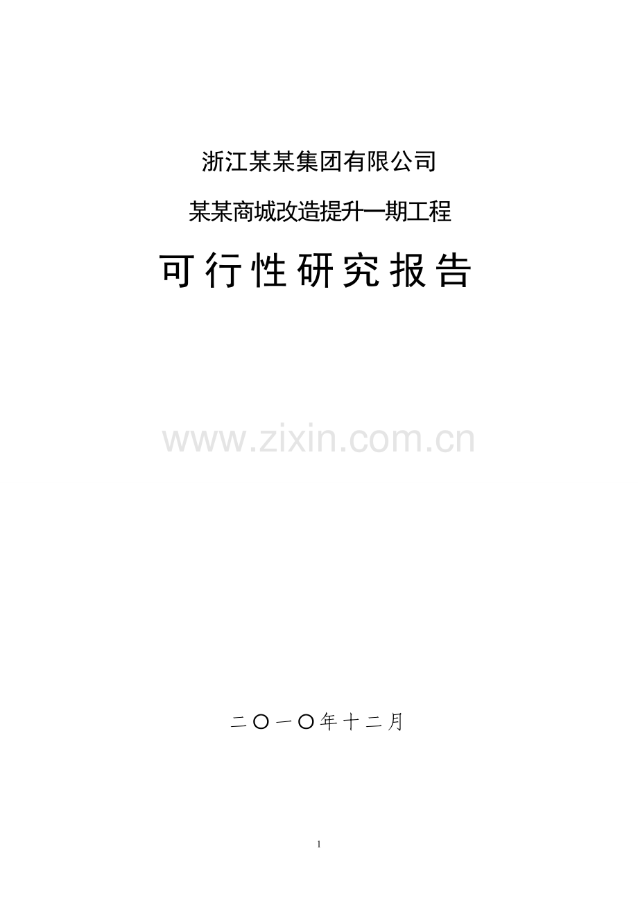某某商城改造提升一期工程可研报告.doc_第1页