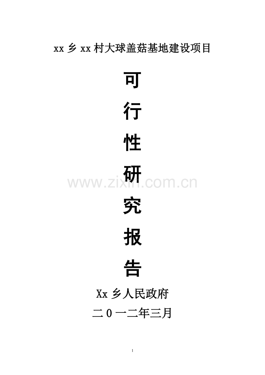 大球盖菇基地建设项目可行性研究报告.doc_第1页
