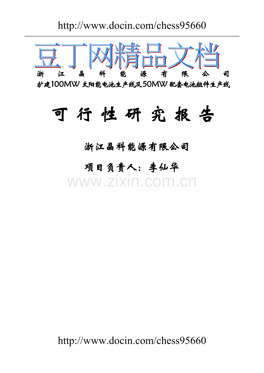 太阳能电池生产线项目可行性论证报告.doc_第1页