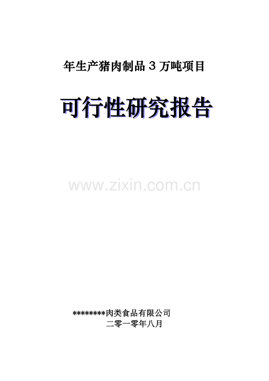 年产4万吨肉制品可行性策划书.doc_第1页